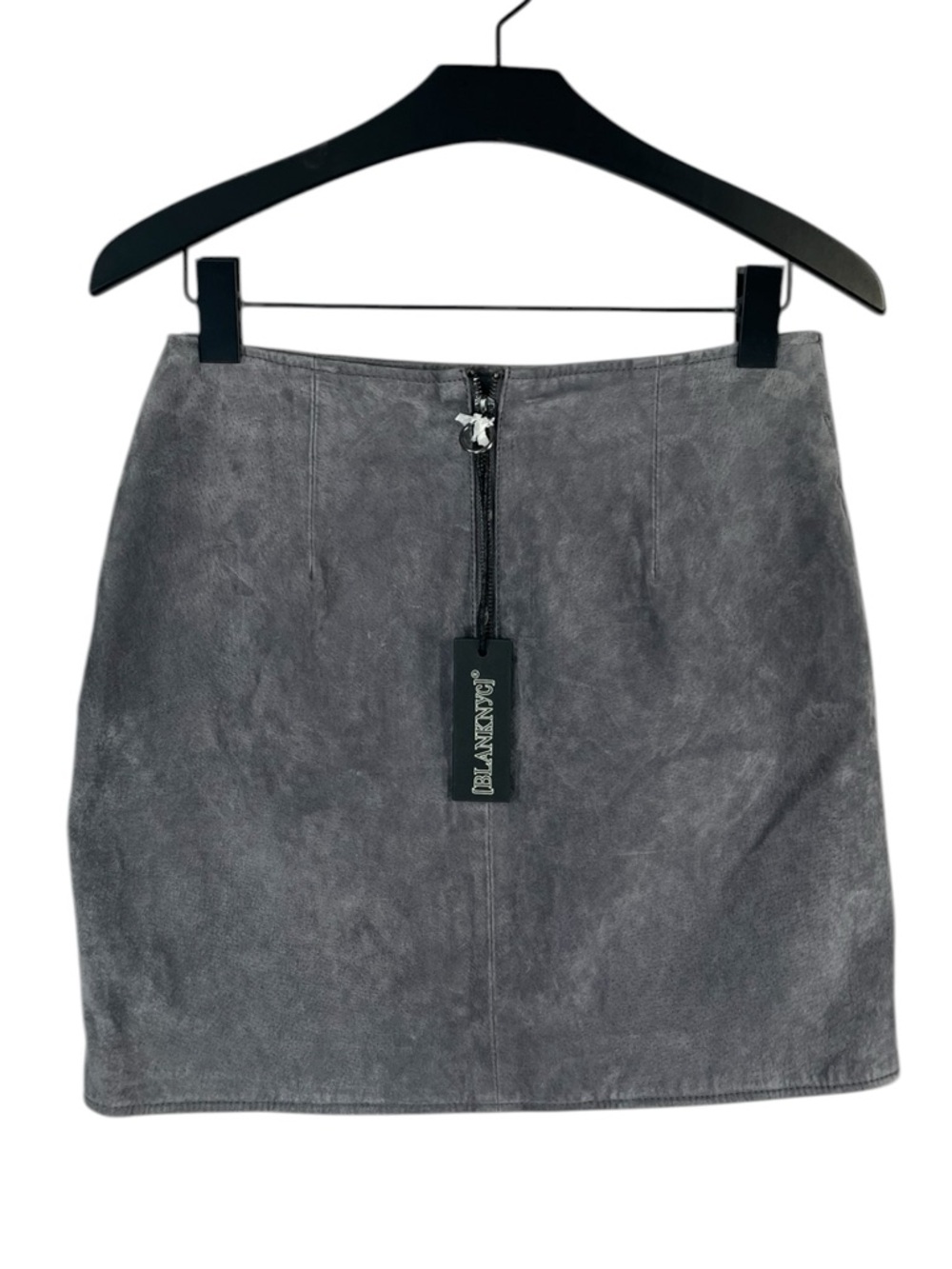 NWT BlankNYC Grey Suede Leather Mini Skirt with Zip Back Size 27 - Picture 5 of 6